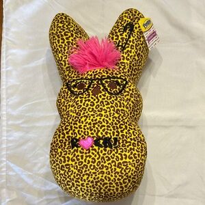 Peeps Rocki Emo Bunny Plush 15” Large Leopard Mohawk NWT Viral Easter